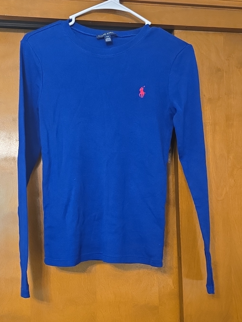 Polo by Ralph Lauren Kids Royal Blue Long-Sleeve Tee with Pink Logo